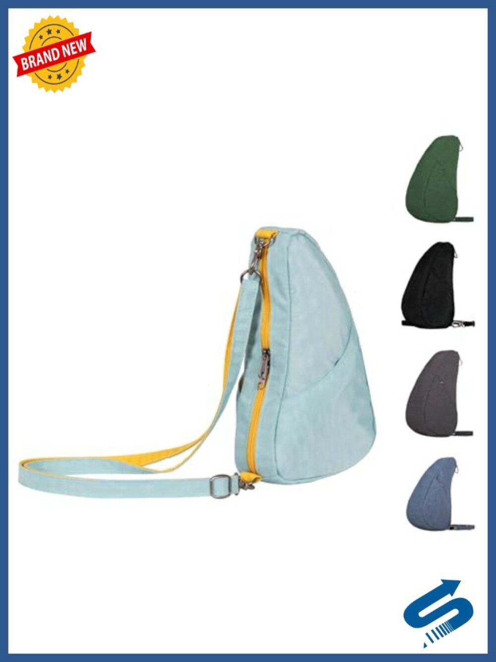 Nylon Ergonomic Crossbody Sling Bag with Adjustable Strap, Secure Zippered